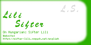 lili sifter business card